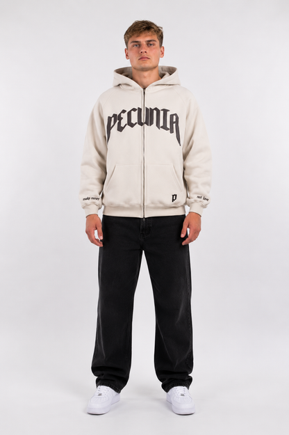 Zip-Hoodie Beige/Braun