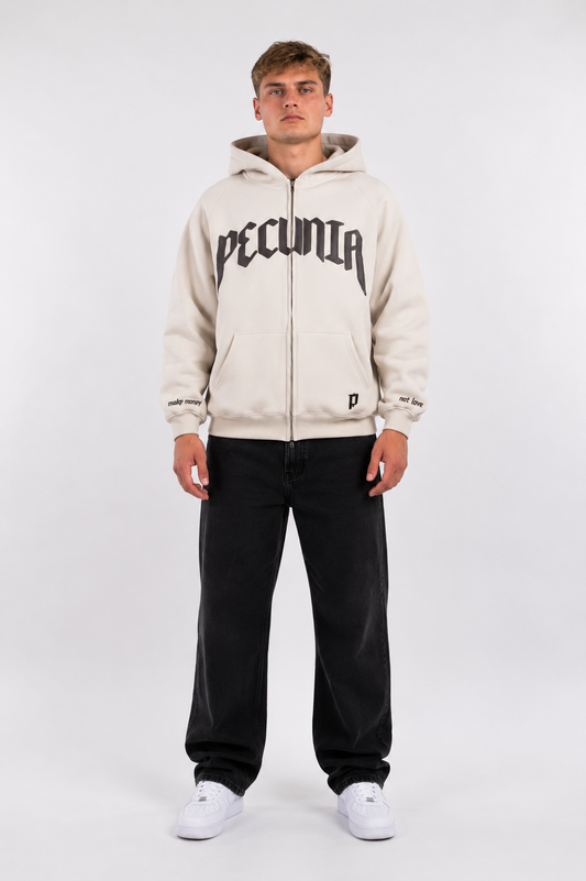 Zip-Hoodie Beige/Braun